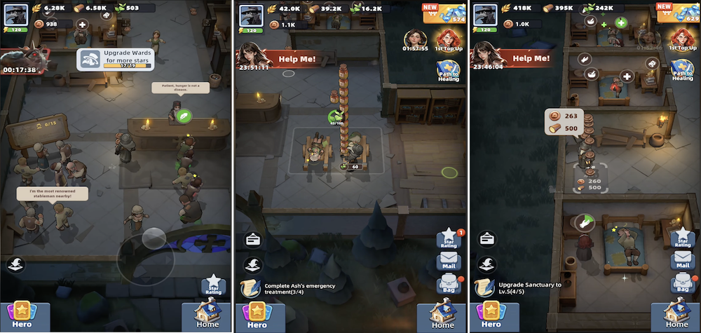 Idle arcade-style game mode during the onboarding experience